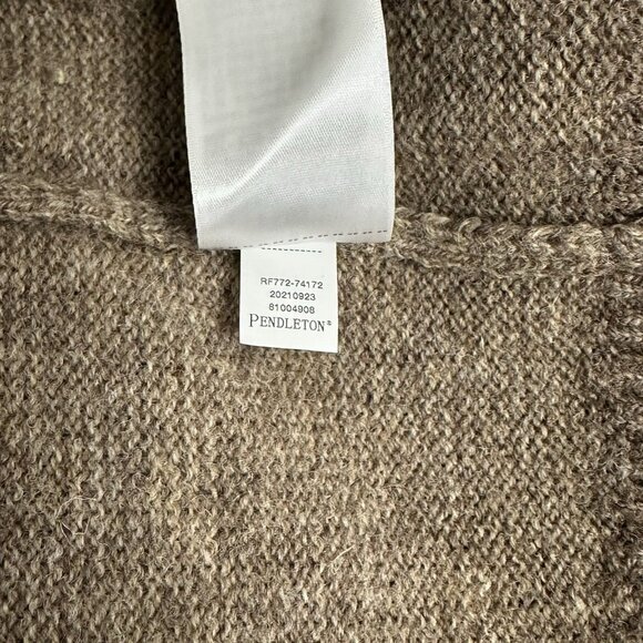Pendleton Men's XL Coyote/Tan Washable Shetland Wool Half Zip Sweater Jumper - Picture 7 of 9